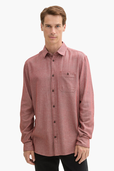 Chemise (manches longues) Rouge - TOM TAILOR