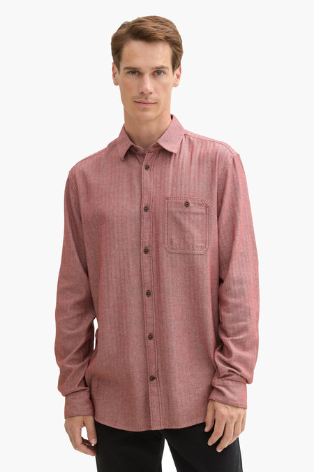 Chemise (manches longues) Rouge - TOM TAILOR
