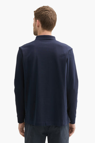 Polo met lange mouwen - blauw - TOM TAILOR
