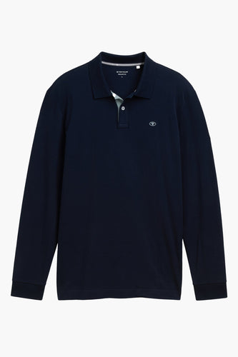 Polo met lange mouwen - blauw - TOM TAILOR
