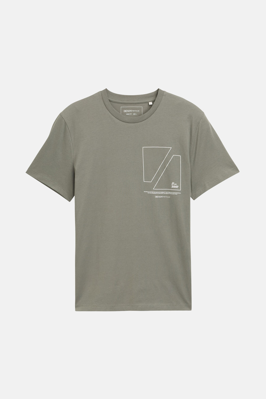 T-shirt vert de man mantes courtes Tom Tom Tom Tailoror avec im imique sur la.