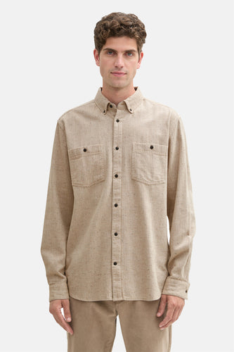 Chemise à manches longues - beige - TOM TAILOR