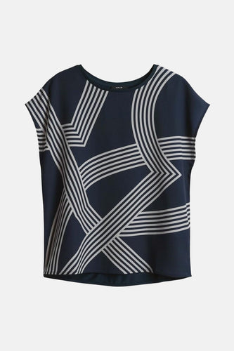 Blouse met korte mouwen - Zwart - OPUS