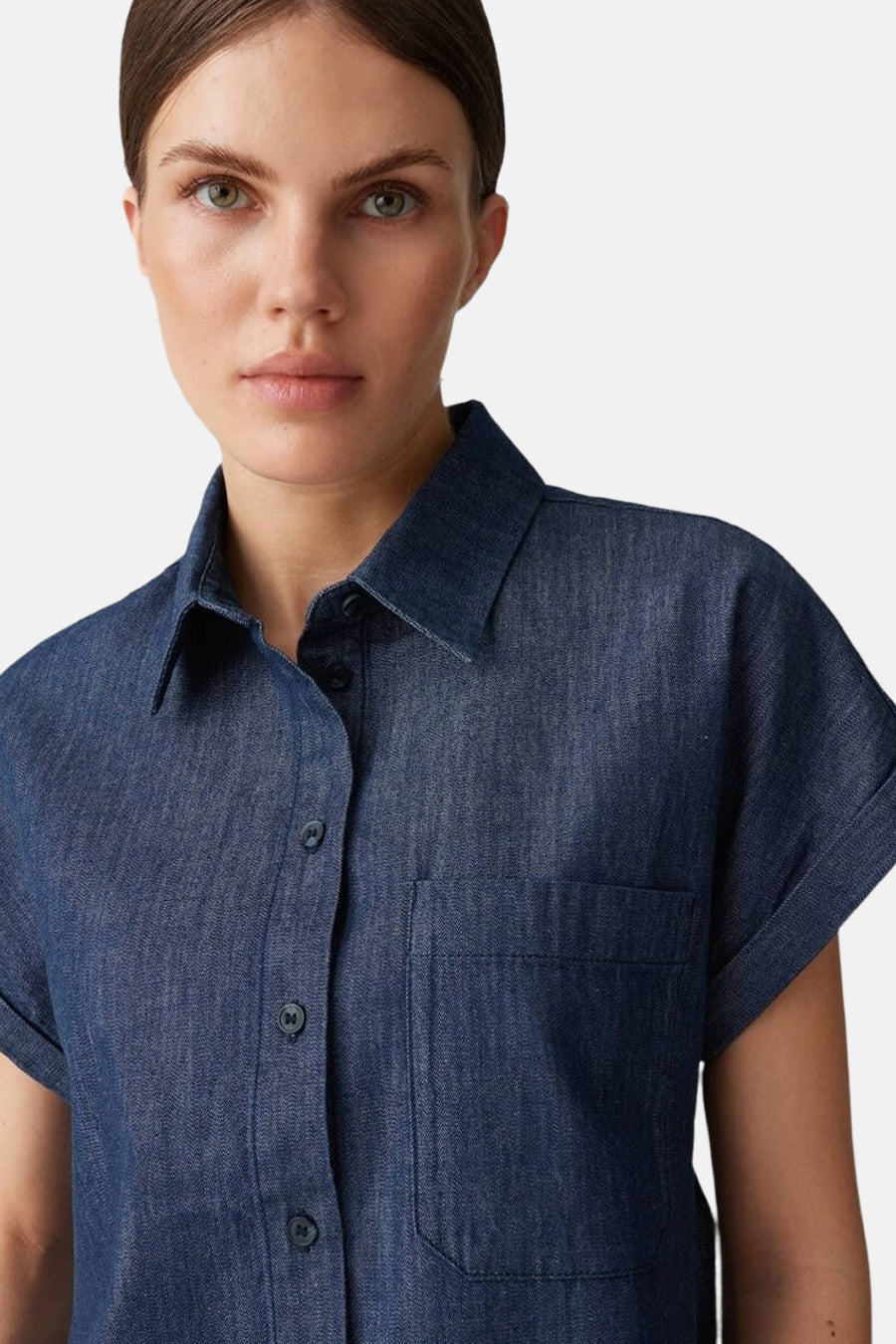 Hemd met korte mouwen - Dark blue denim - OPUS