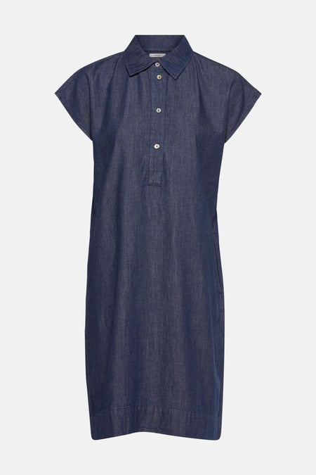 Kleedje met korte mouwen - mid blue denim