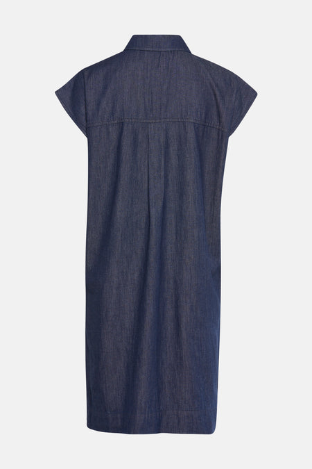 Kleedje met korte mouwen - mid blue denim