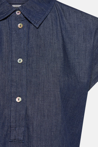 Kleedje met korte mouwen - mid blue denim - OPUS
