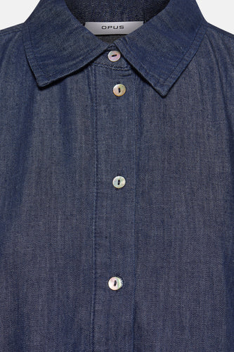 Kleedje met korte mouwen - mid blue denim - OPUS