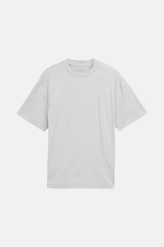 Grijs T-shirt met korte mouwen van TOM TAILOR, met een subtiel, ton-sur-ton bladmotief.