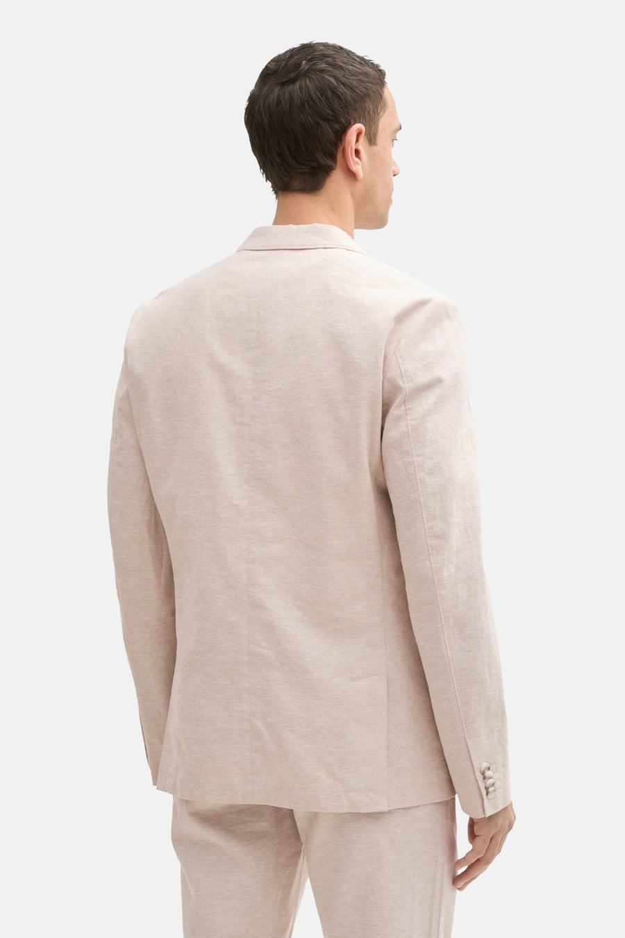 Blazer beige de TOM TAILOR, dos avec une texture lisse et des détails de boutons.