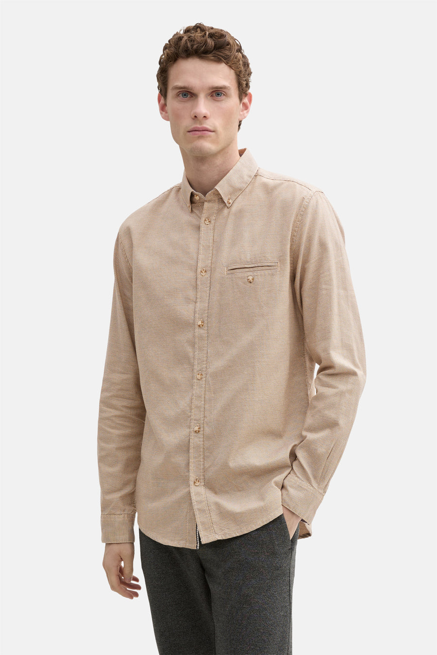 Hemd met lange mouwen - Beige
