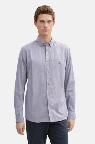 Chemise à manches longues - Bleu - TOM TAILOR