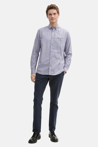 Chemise à manches longues - Bleu - TOM TAILOR