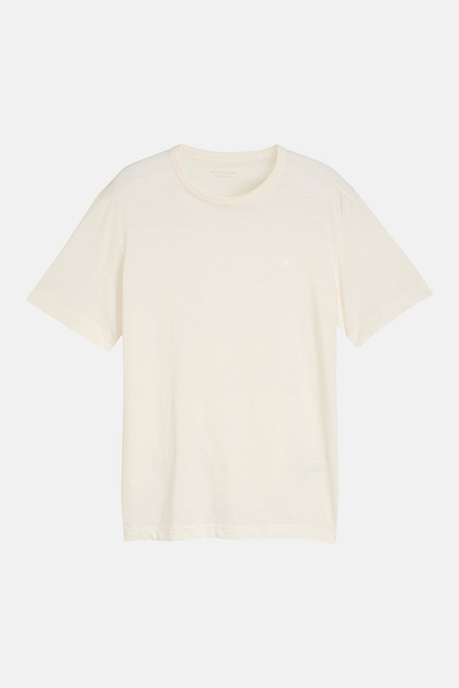 Ecru T-shirt met korte mouwen van TOM TAILOR, effen en casual.