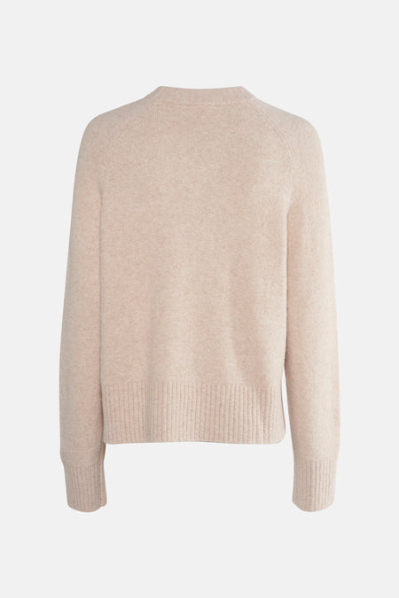 Pull met ronde hals - ecru
