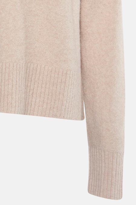 Pull met ronde hals - ecru