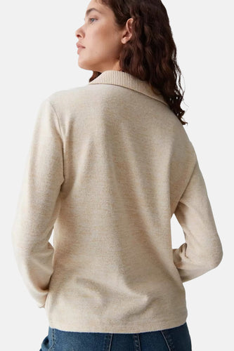 Pull met V-hals - ecru