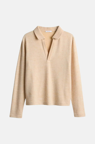 Pull met V-hals - ecru