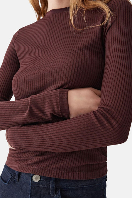 Pull met ronde hals - Bruin