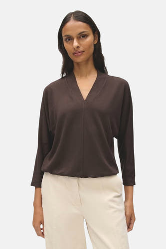 Sweater met ronde hals bruin - OPUS