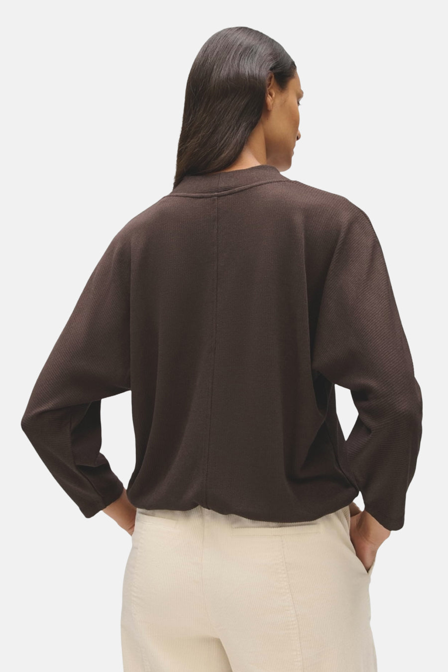 Sweater met ronde hals bruin - OPUS