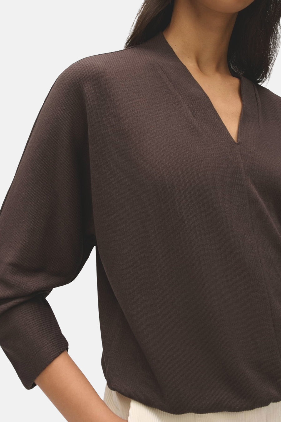 Sweater met ronde hals bruin - OPUS