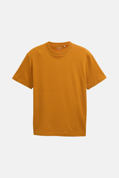 T-shirt orange à manches courtes de TOM TAILOR avec un tissu à carreaux et une encolure ronde.