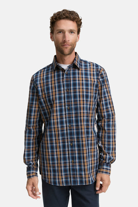 Meerkleurig overhemd met lange mouwen van TOM TAILOR, met ruitpatroon en knoopsluiting.