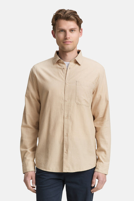 Hemd met lange mouwen - beige