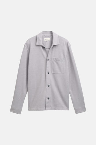 Grijs overhemd van TOM TAILOR met lange mouwen en een borstzak.