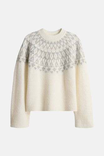 Pull met ronde hals - wit - OPUS