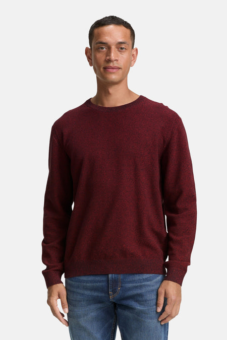 Pull met ronde hals - rood
