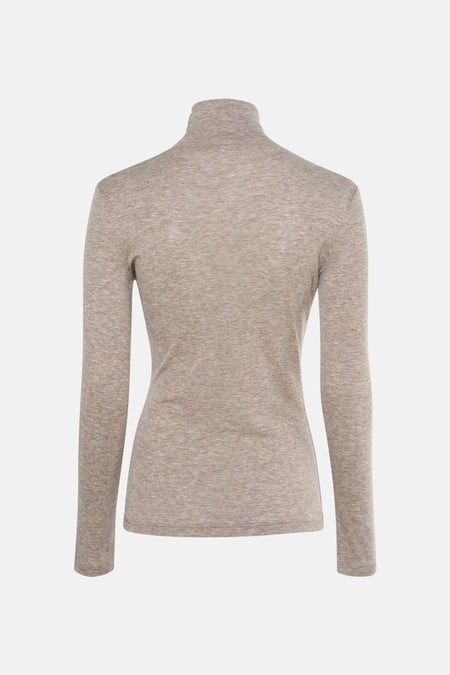 Pull met rolkraag - Beige