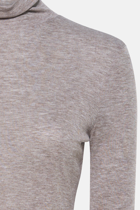 Pull met rolkraag - Beige