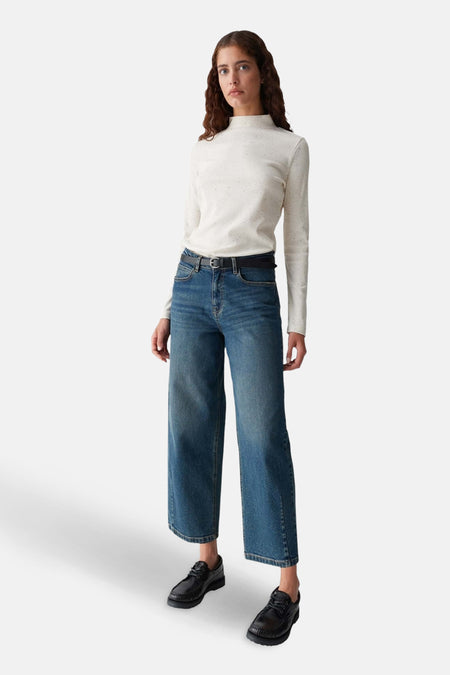 Pull met ronde hals - ecru