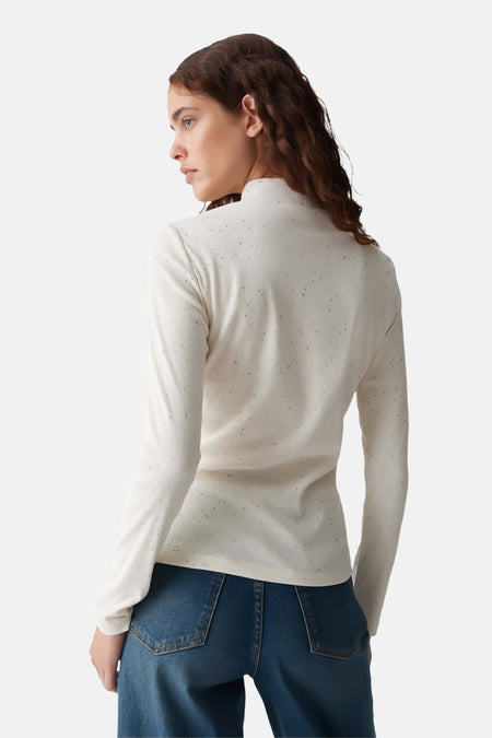 Pull met ronde hals - ecru