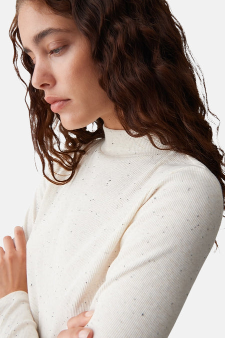 Pull met ronde hals - ecru