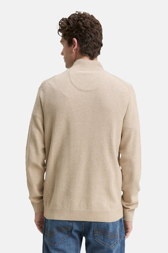 Pull met ronde hals - beige - TOM TAILOR