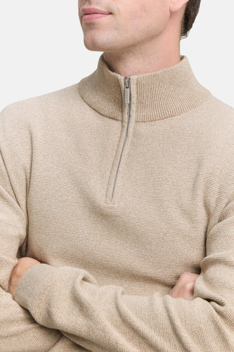 Pull met ronde hals - beige - TOM TAILOR