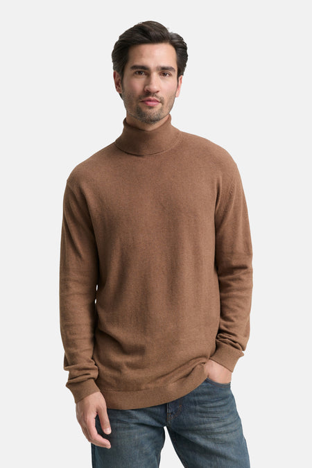Pull à col roulé - brun