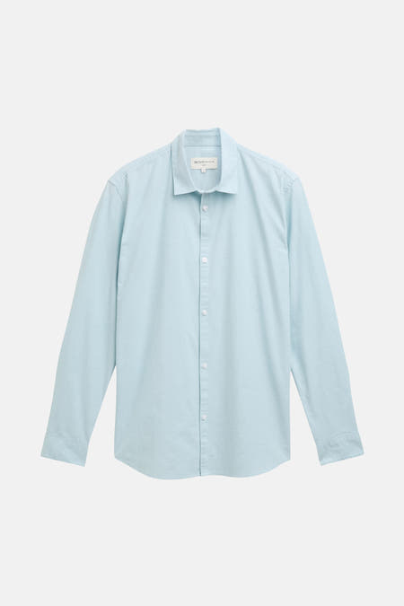 Chemise légèrement verte à longues manches de TOM TAILOR, avec des plis subtils et un détail de nœud.