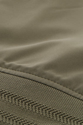 Groene korte jas van TOM TAILOR met gebreide boord en textuurdetail.