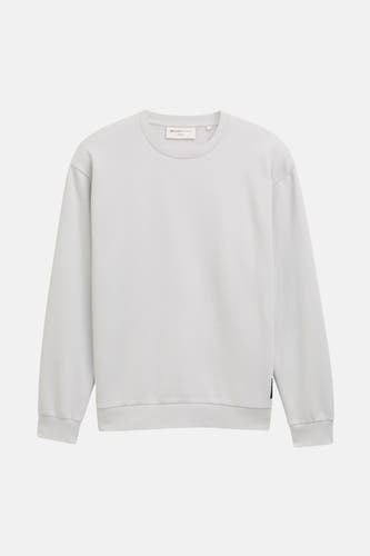 Grijze sweater van TOM TAILOR, basic fit met lange mouwen en een ronde hals.