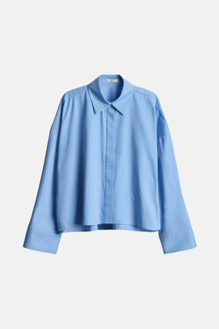 Chemise bleue à longues manches d'OPUS, couleur unie et col classique.
