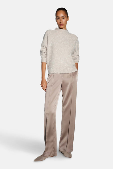 Pull met ronde hals - beige