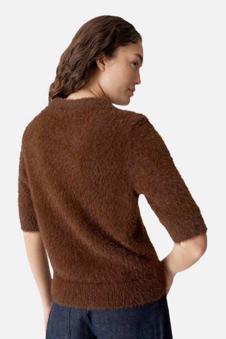 Pull met ronde hals - bruin