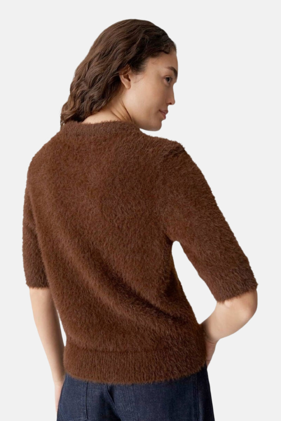 Pull met ronde hals - bruin - OPUS - 2