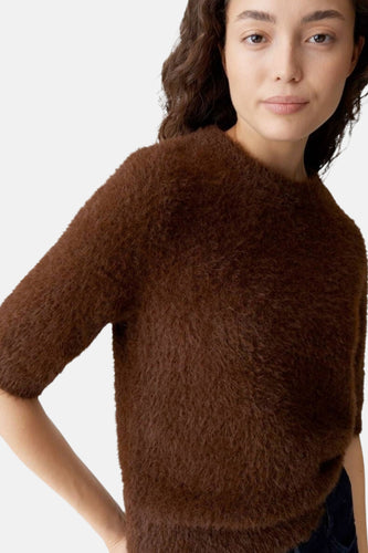 Pull met ronde hals - bruin - OPUS - 4