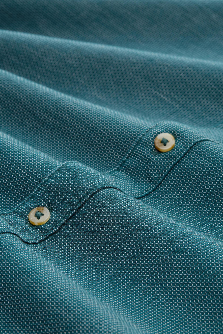 Groen overhemd met lange mouwen van TOM TAILOR, met subtiel patroon en knoopdetails.