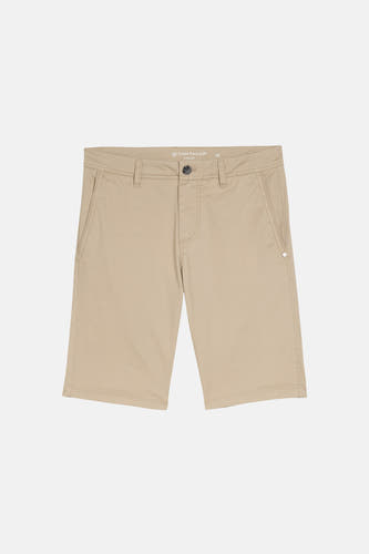Beige bermuda van TOM TAILOR met een effen stof en een knoopsluiting.
